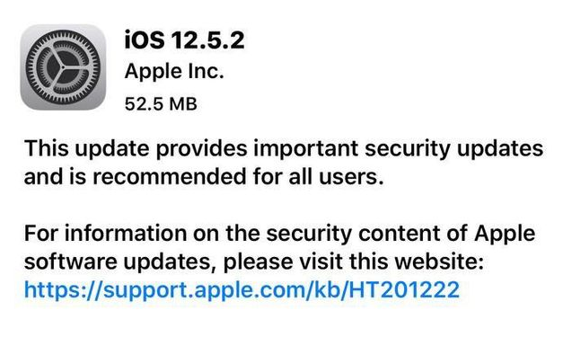 深泽苹果手机维修分享iOS12.5.2发布，建议所有老苹果用户安装 